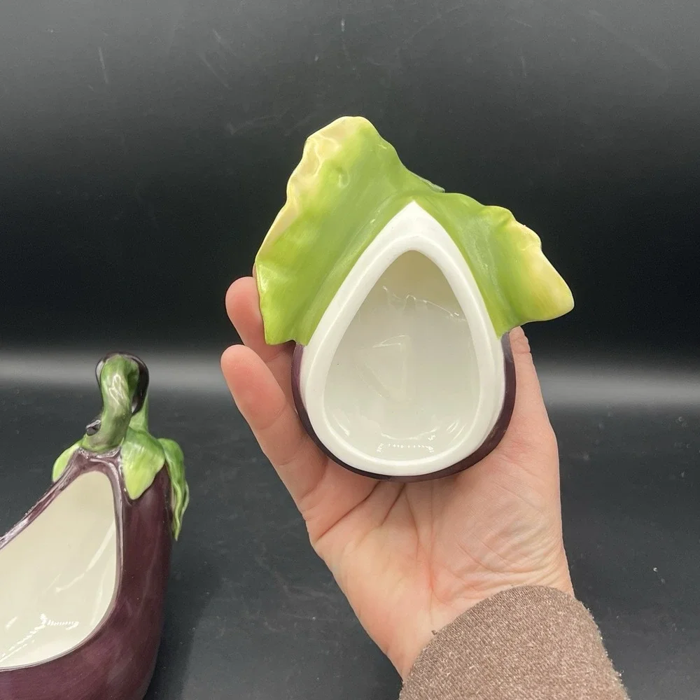 LE JRDN‎ POTAGRE FITZ & FLOYD Classics EGGPLANT Condiment Dish Box ~ Beautiful